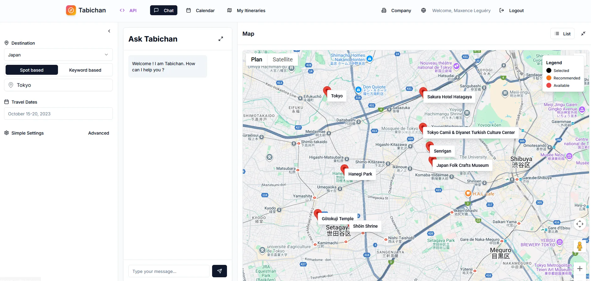 Tabichan, an AI-Driven Travel Planner